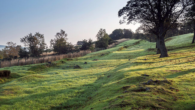 The Antonine Wall ditch on Bar Hill above Twechar, East Dunbartonshire