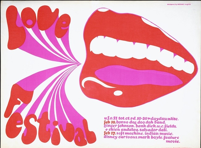 Poster for the U.F.O Club, London. Designed by Michael English and published by Osiris Visions Ltd, London, 1967. 