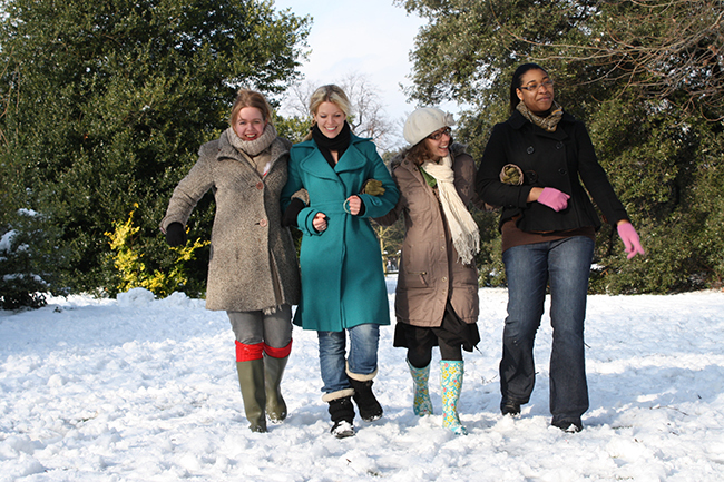 Ramblers enjoying the snow