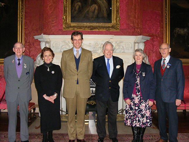 Hopetoun House guides being honoured are (from left) George McLeod, 20 years; Lee McCombie, 5 years, Earl of Hopetoun; Marquis
of Linlithgow; Rita Poulter,25 years; Gregor MacDonald, 5 Years.