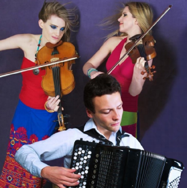 Kosmos are Harriet MacKenzie (violin), Meg Hamilton (viola), Milos Milivojevic (accordion).