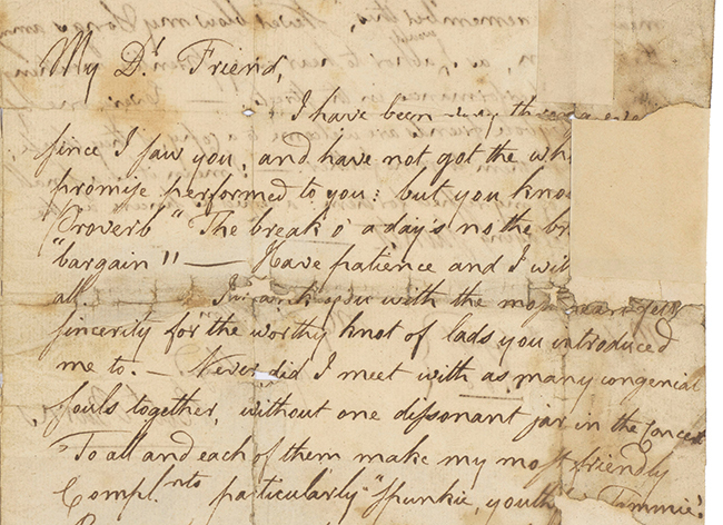 Robert Burns' letter to his former school-friend William Niven 