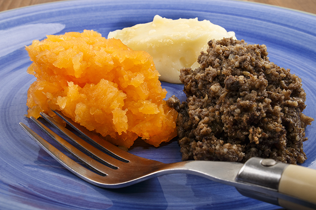 Tasty haggis, neeps and tatties