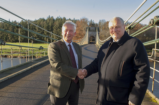 Councillor Glen Sanderson of Northumberland County Council with Councillor Gordon Edgar of Scottish Borders Council