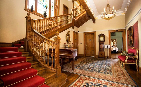 The traditional staircase in Eden Mansion