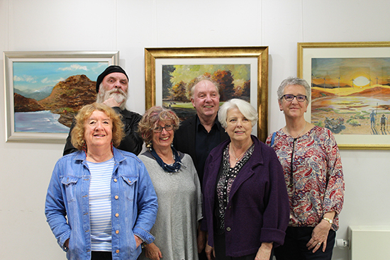 Art competition winners (from left) Millie Dickinson, Jock Ferguson, Ann Watson, Roy McGowan, Mhairi Lafferty and Marjorie Rae.