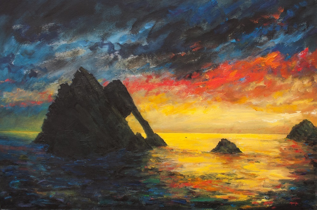 Bow Fiddle Rock, Portknockie, by Gordon Mackie