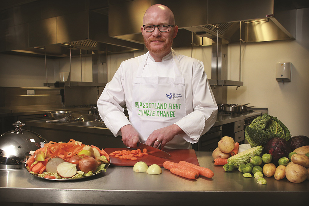 Scotland’s National Chef, Gary Maclean, is urging Scots to help fight climate change by making small changes in their kitchens (Photo: Stewart Attwood)