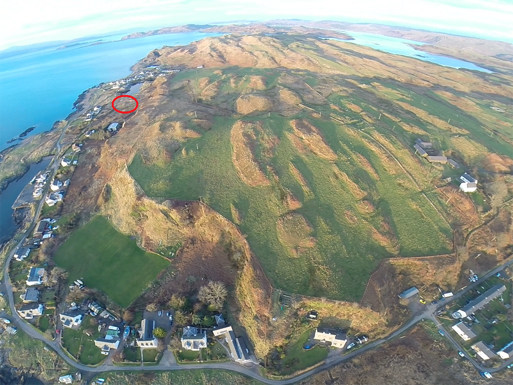 One of the plots for sale (circled) from Galbraith on the Isle of Luing