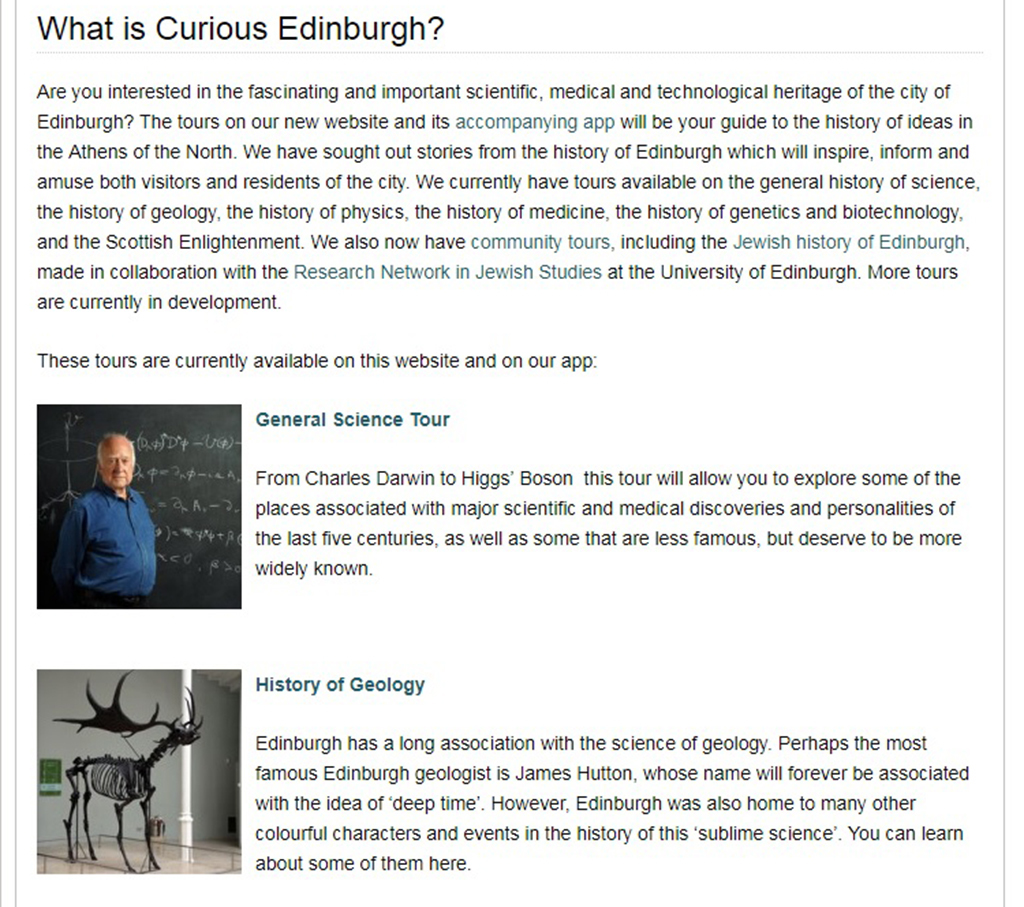 The prize-winning Curious Edinburgh site