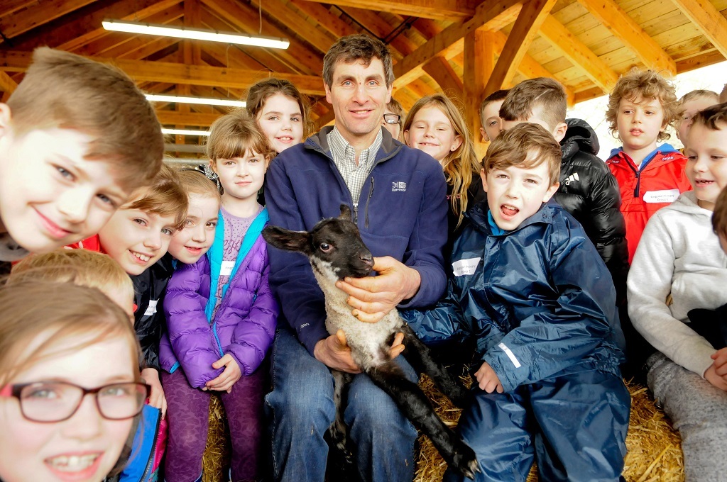 Pupils from Dalmellington Primary School learnt how to feed lambs