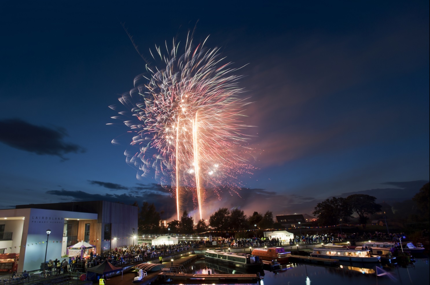 Fireworks at the end of the 2017 Kirkintilloch Canal Festival