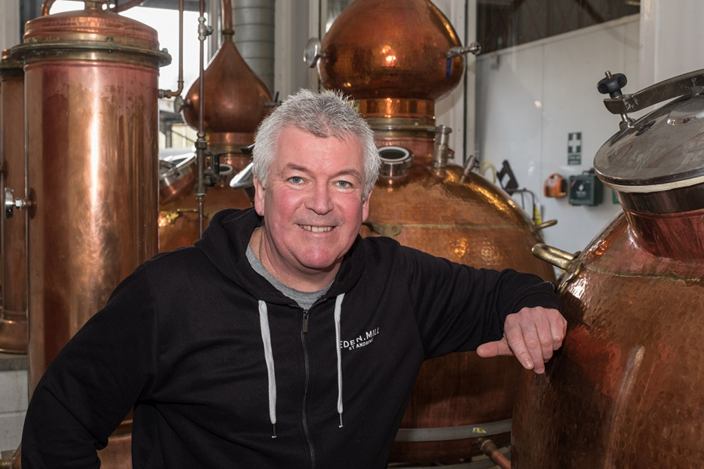 Paul Miller, co-founder of Eden Mill, celebrates the return of whisky to St Andrews after 160 years