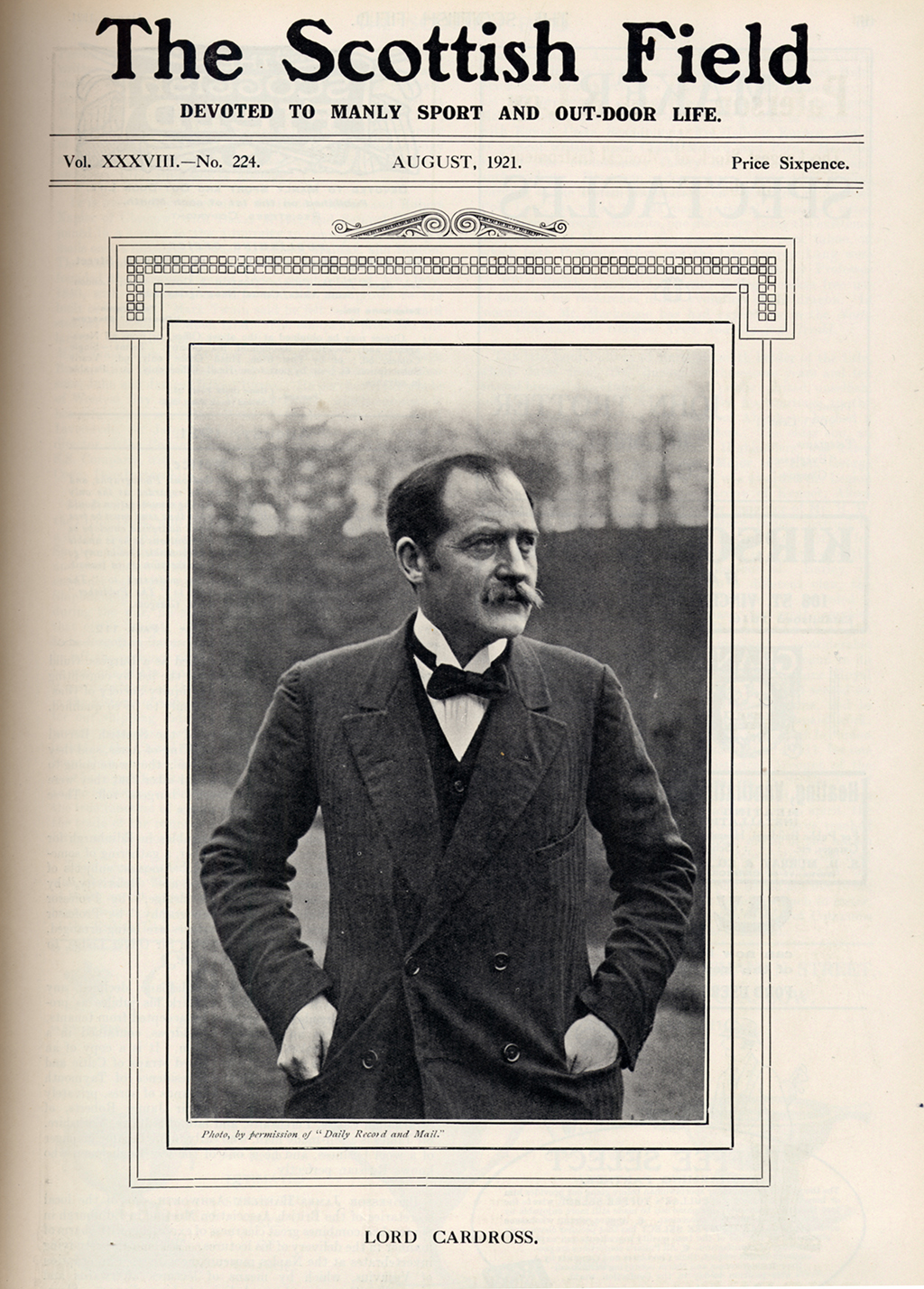 Lord Cardross was our cover star in August 1921