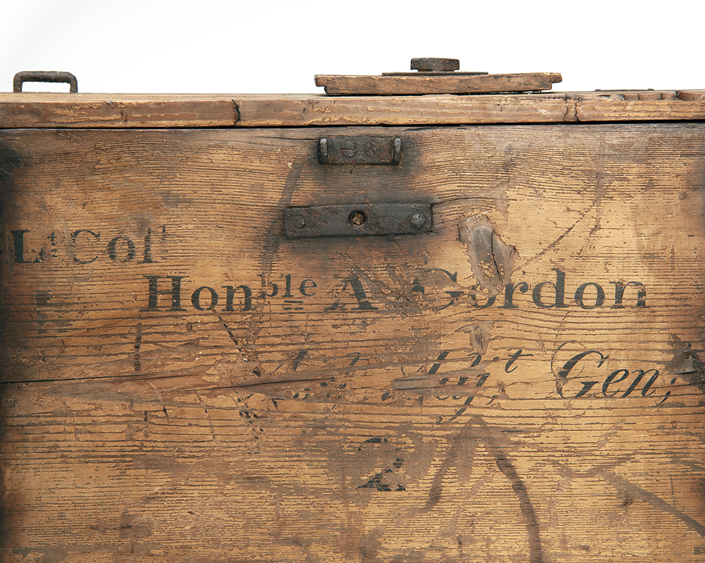 The chest was owned by Sir Alexander Gordon, the Duke of Wellington’s aide-de-camp