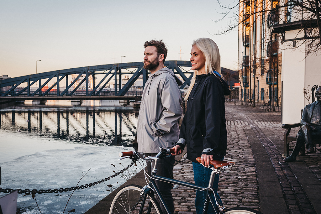 Two of the newly-created Meander cycling jackets