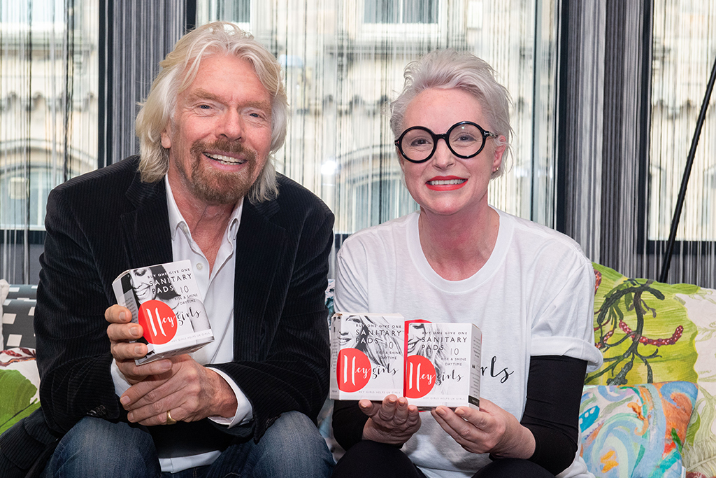 Sir Richard Branson with Celia Hodson from Hey Girls, who was the overall winner