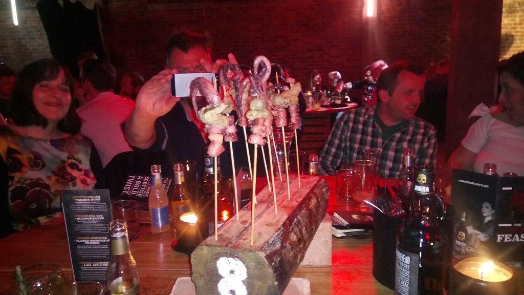 The Octopus Spikes starters are served at the Smokehead Feast