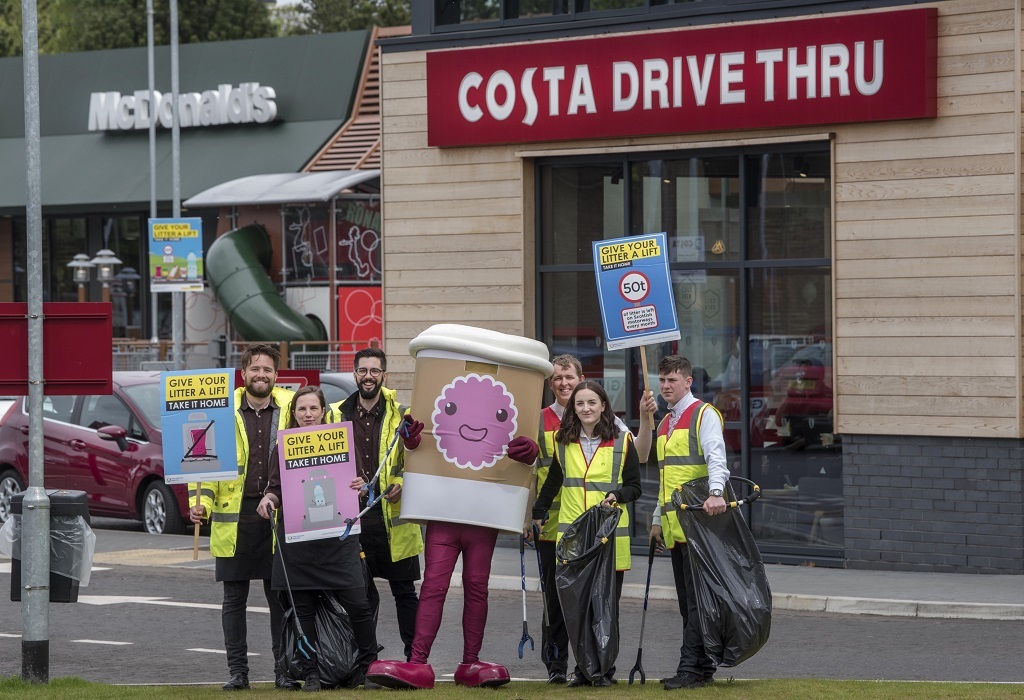 McDonalds and Costa are supporting the national litter campaign