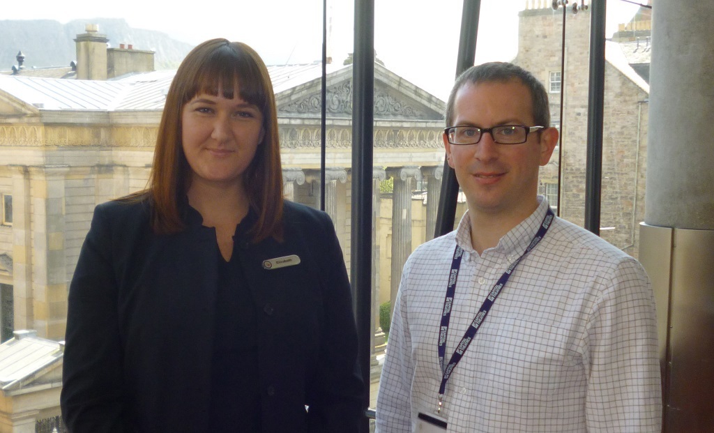 Surgeons Quarter sales manager Elizabeth Squair  and Niall Dewar, deputy head of front of house and customer services at Festival Theatre