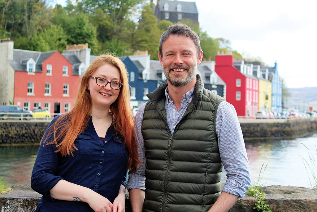 Siobhan Moran (Hebridean Whale Trail officer) and Karl Stevens (Hebridean Whale Trail manager)