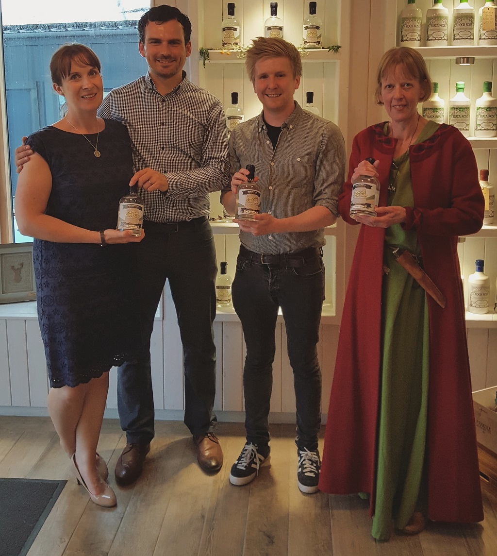 Claire and Martin Murray (Rock Rose Gin), with the (Caithness Broch Project's Kenneth McElroy and Joanne Howdle