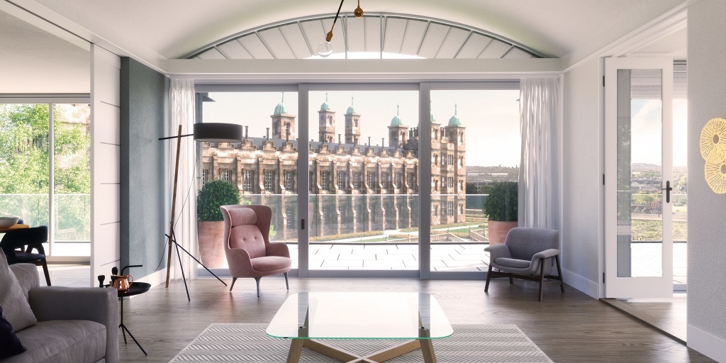 An artist's impression of the view from a penthouse at The Crescent in Edinburgh