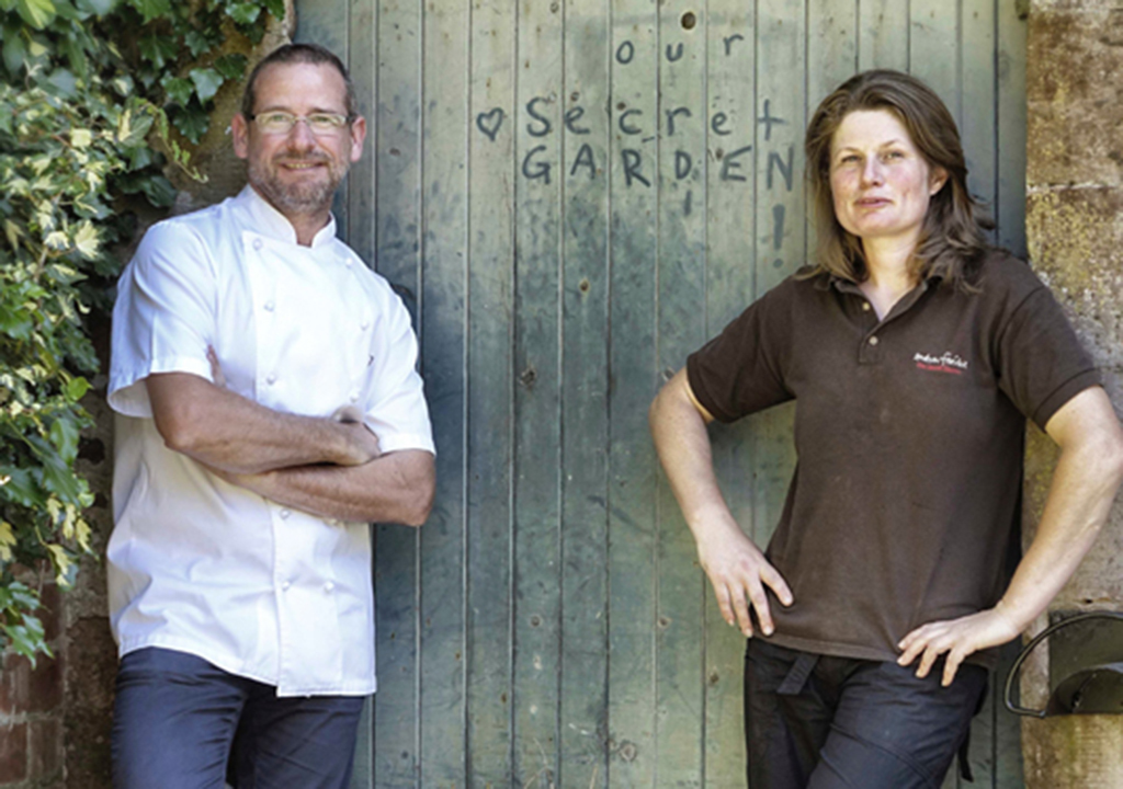 Andrew Fairlie and Jo Campbell at the Secret Garden at Gleneagles