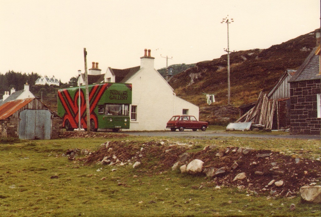 An archive image of the original Travelling Gallery bus (Photo courtesy of the Travelling Gallery)