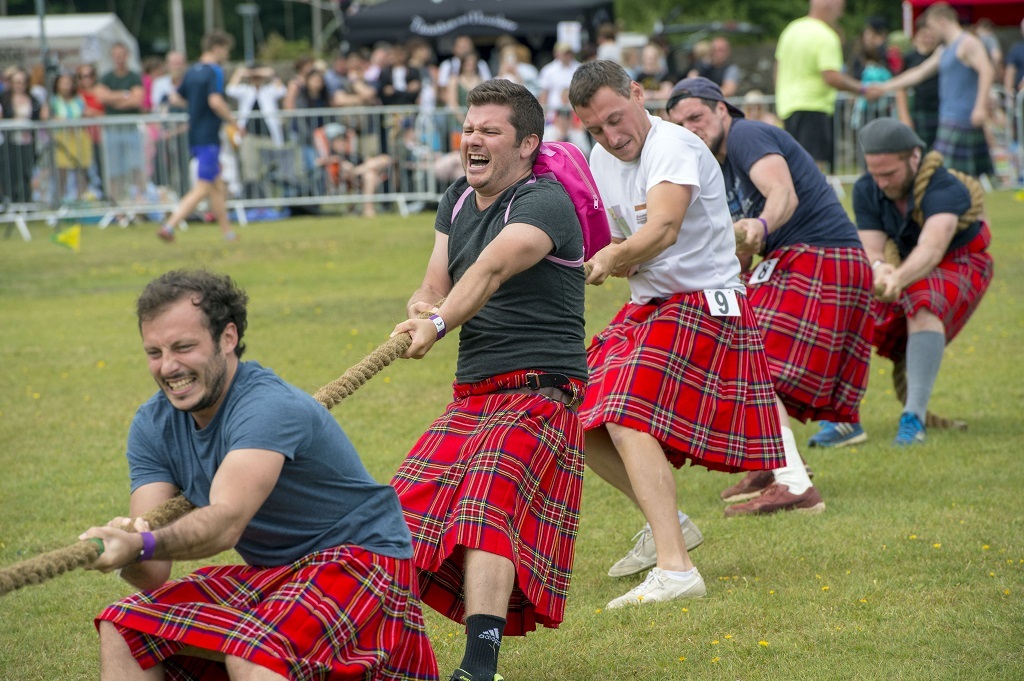 The tug of war at the Loch Lomond Highland Games