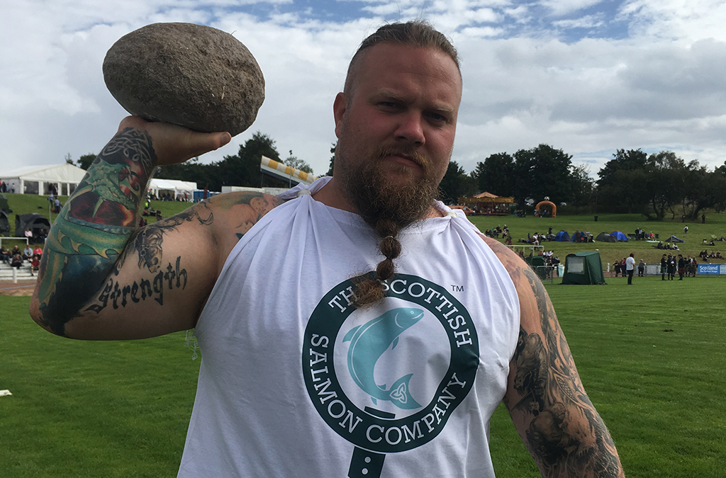 Iceland's Heisi Geirmundsson gets ready to throw the Cowal Stone