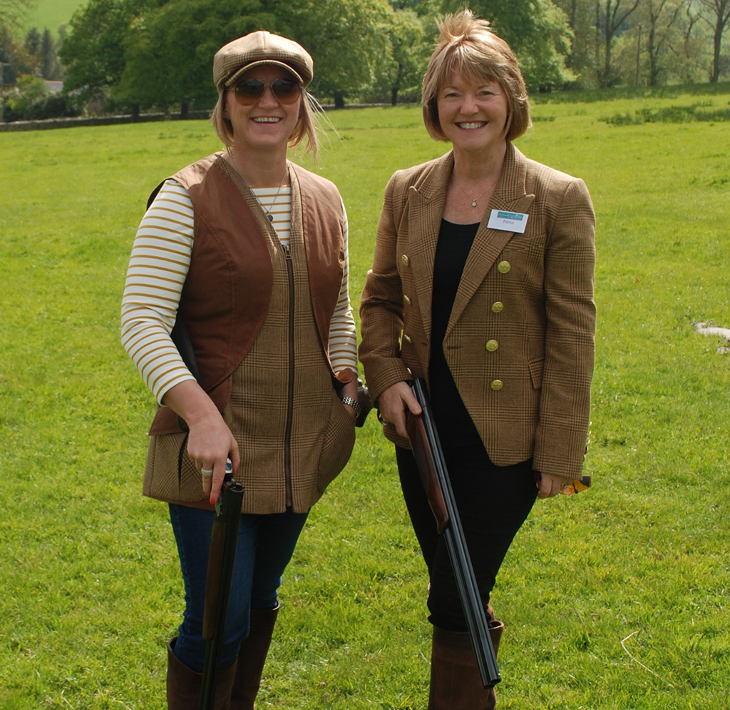 Fiona McPherson and Fiona Miller at a Glad Rags and Cartridge Bags shoot