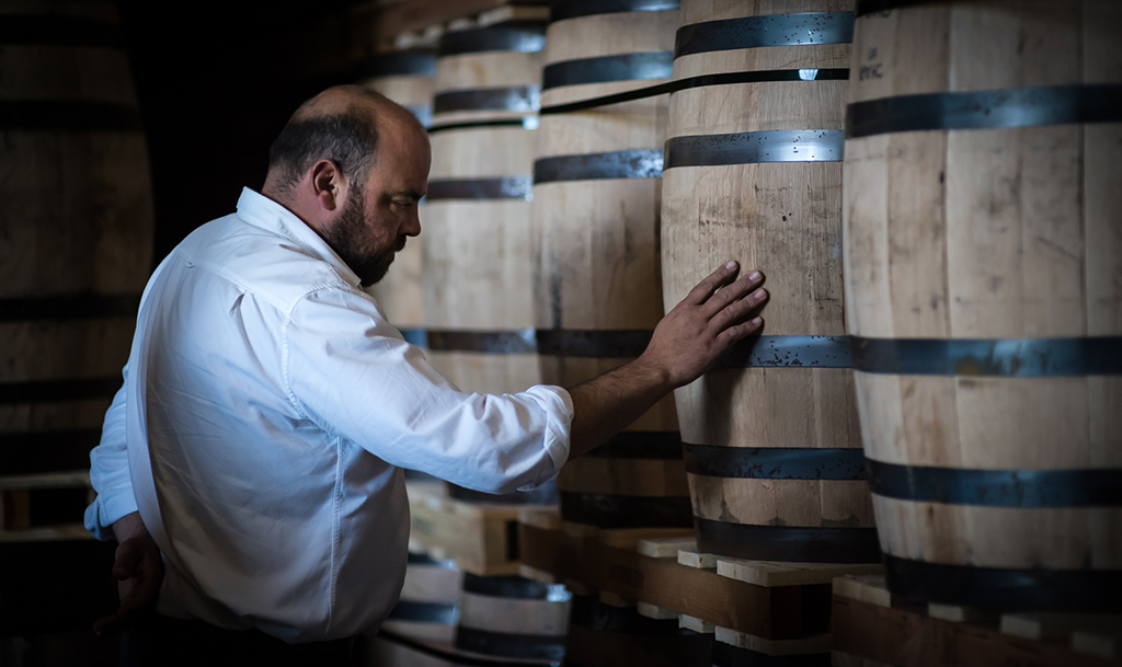 Juan Manuel Rodriguez  inspects the casks (Photo: Eddie Baird)