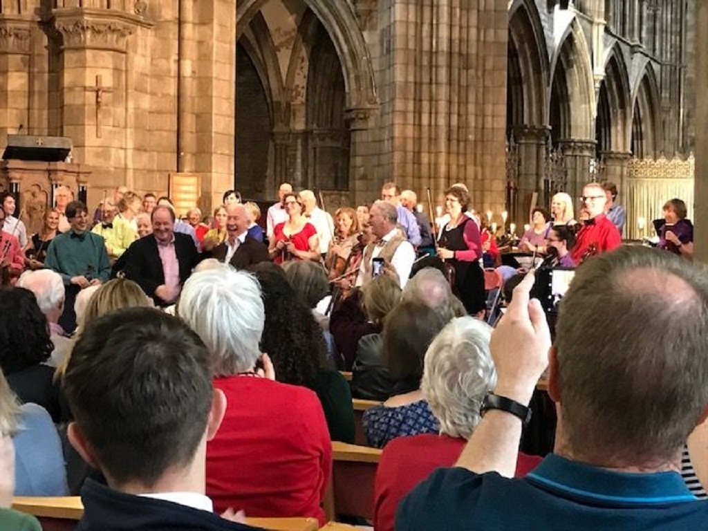 James Naughtie, Simon Callow and Sir Richard Neville Towle taking their bows in front of the  (Photo: Jenny Hjul)