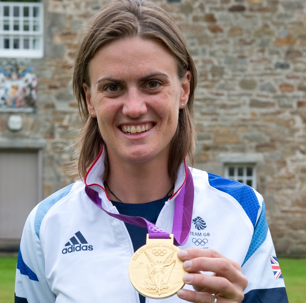 Heather shows off her gold medals (Photo: Heather Stanning)