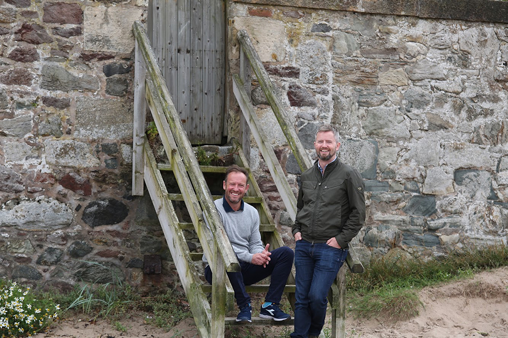 Bravo Whisky Golf founders Neil Scott Johnson (sitting) and Paul Geddes