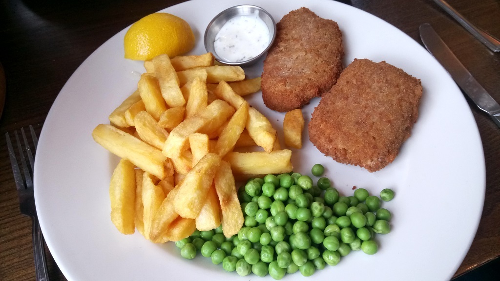 The Hungry Horse chain has launched its new vegan options, including vegan fish and chips