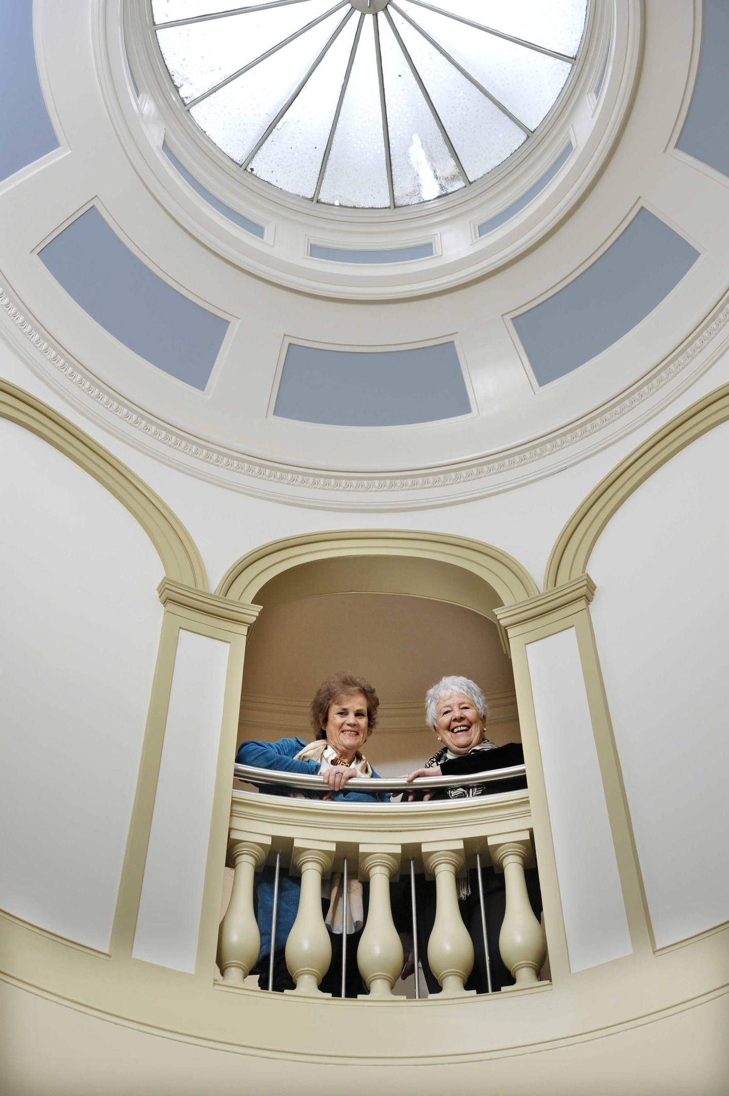 Scotland’s new National Centre for Children’s Literature and Storytelling Centre, and pictured in Moat Brae House’s cupula gallery are Peter Pan Moat Brae Trust chairman Dame Barbara Kelly (right) and project director Cathy Agnew. (Photo: Colin Hattersley)

