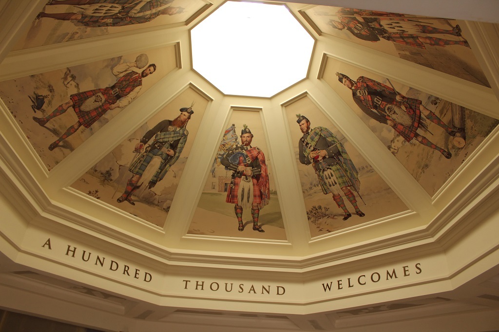 Inside the Duke of Rothesay Highland Games Pavilion in Braemar
