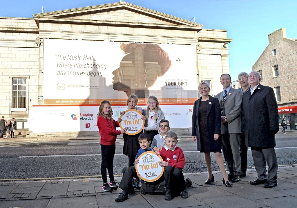 Young ambassadors at Aberdeen Music Hall, ahead of its reopening in December