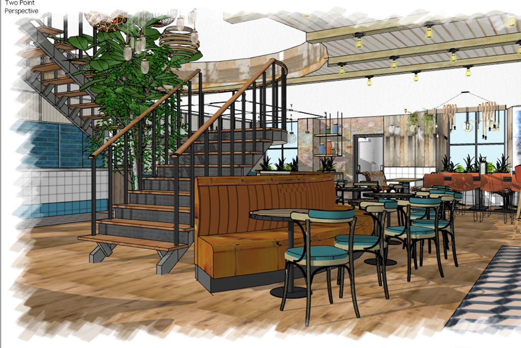 An artist's impression of the interior of the new Bertie's fish and chip restaurant in Edinburgh