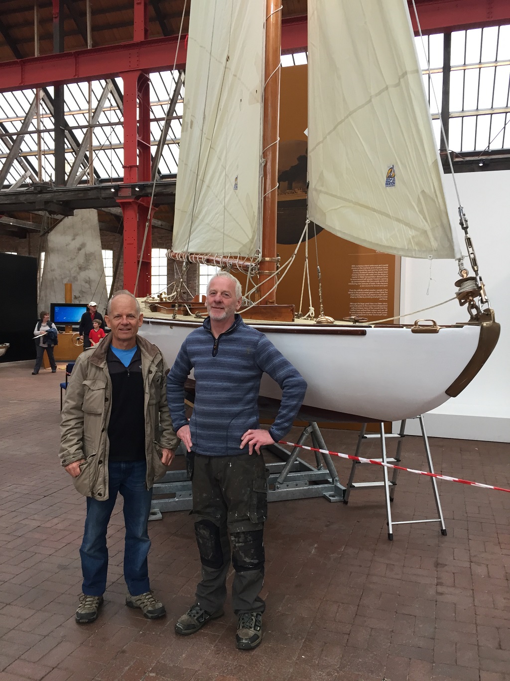 Tim Morton (left) and Martin Hughes, manager of the Scottish Boat Building School at the Scottish Maritime Museum, with the Powerful