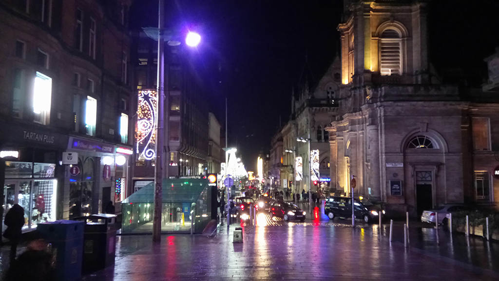 Christmas lights, from the top of Glasgow's Buchanan Street