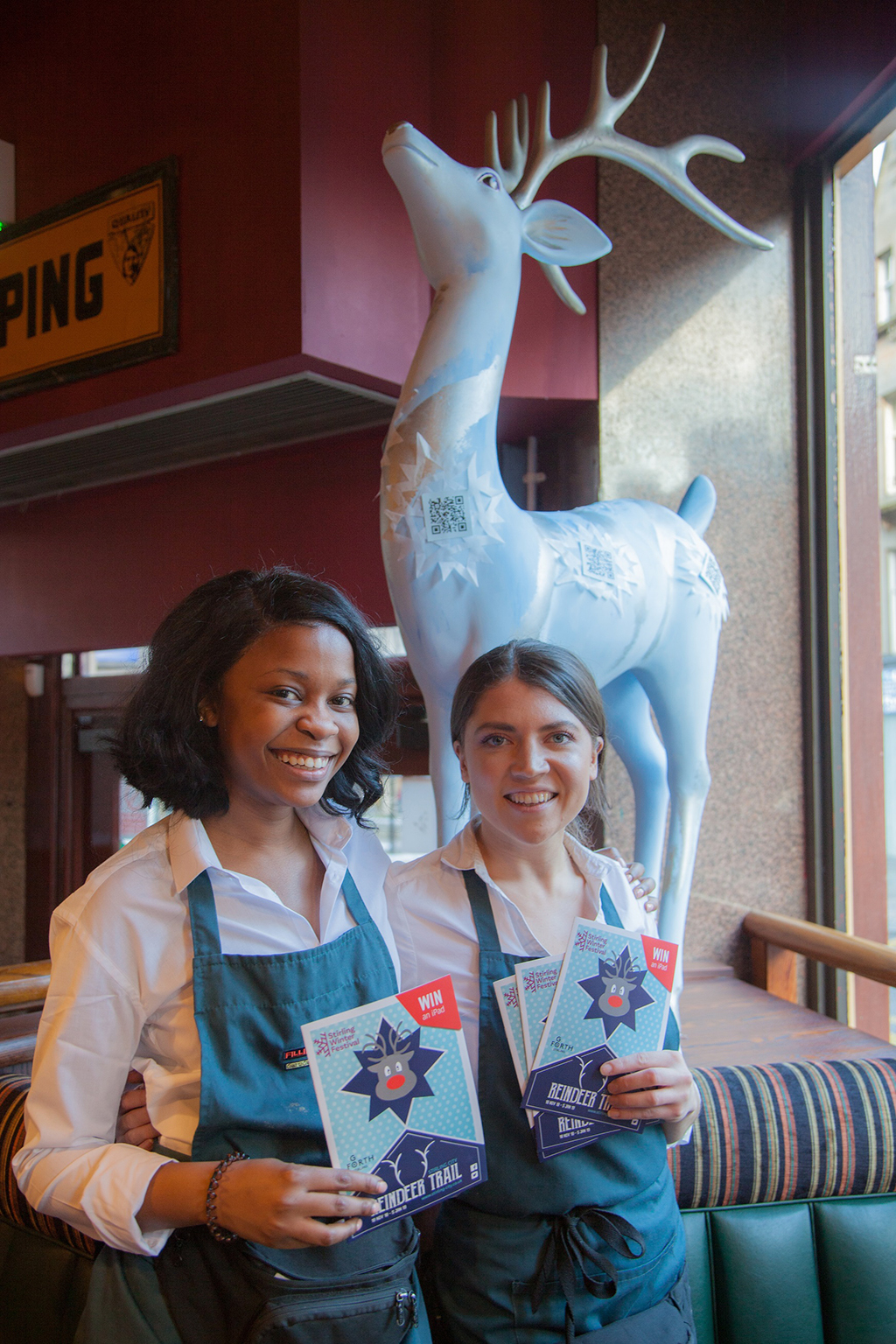 The Filling Station reindeer and staff