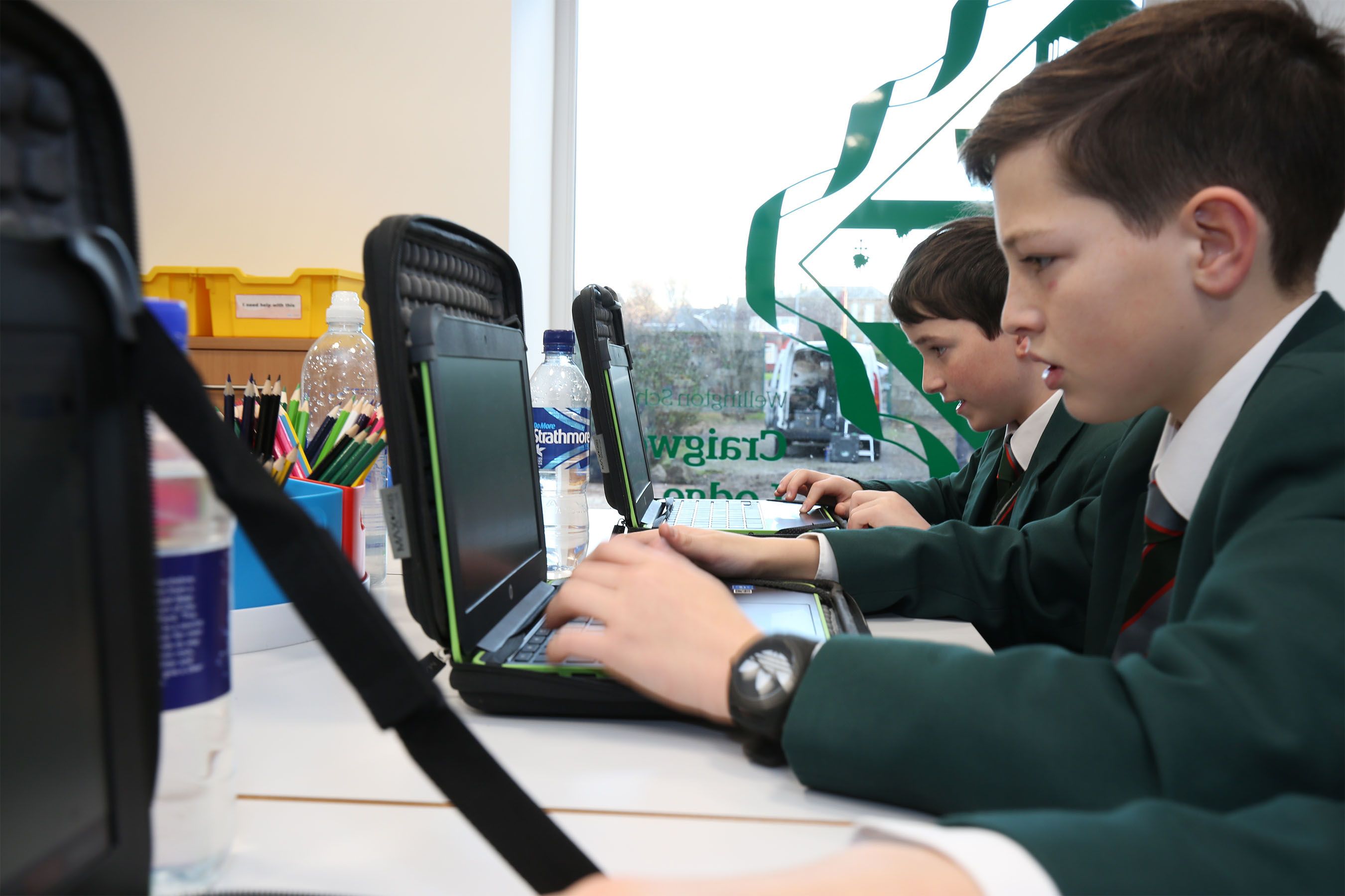 Pupils in the new Craigwell building at Wellington School in Ayr