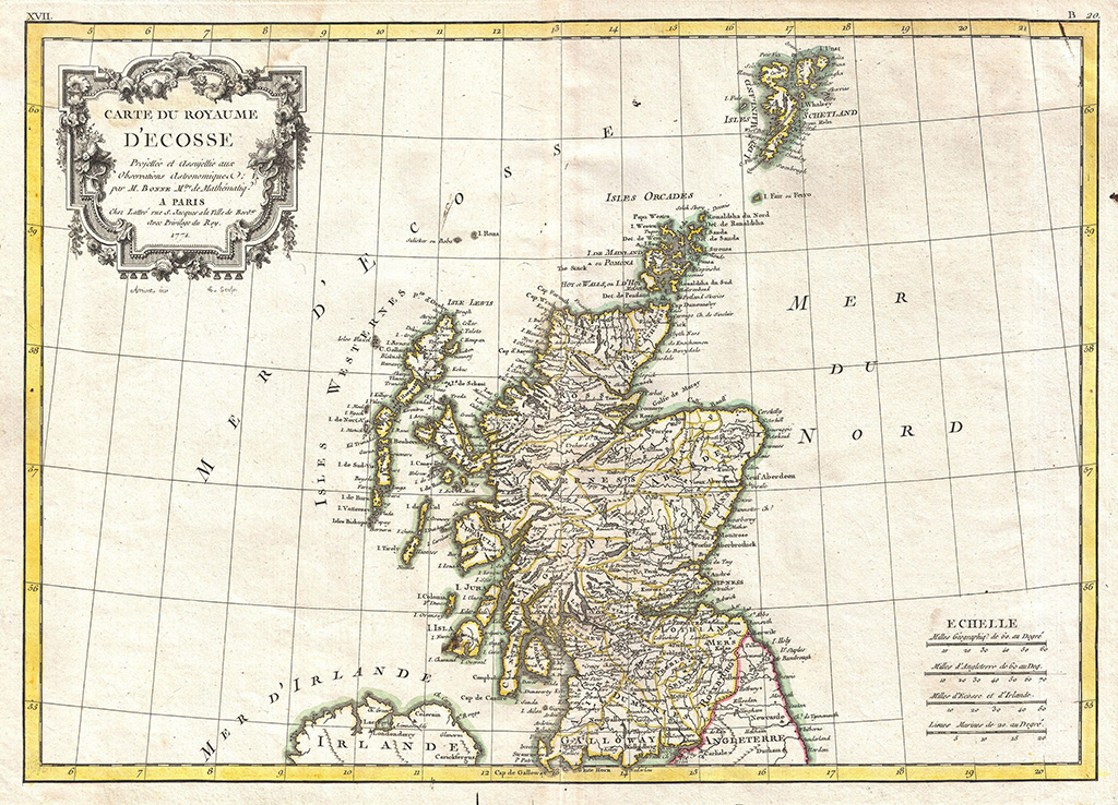 A 1772 map of Scotland in French