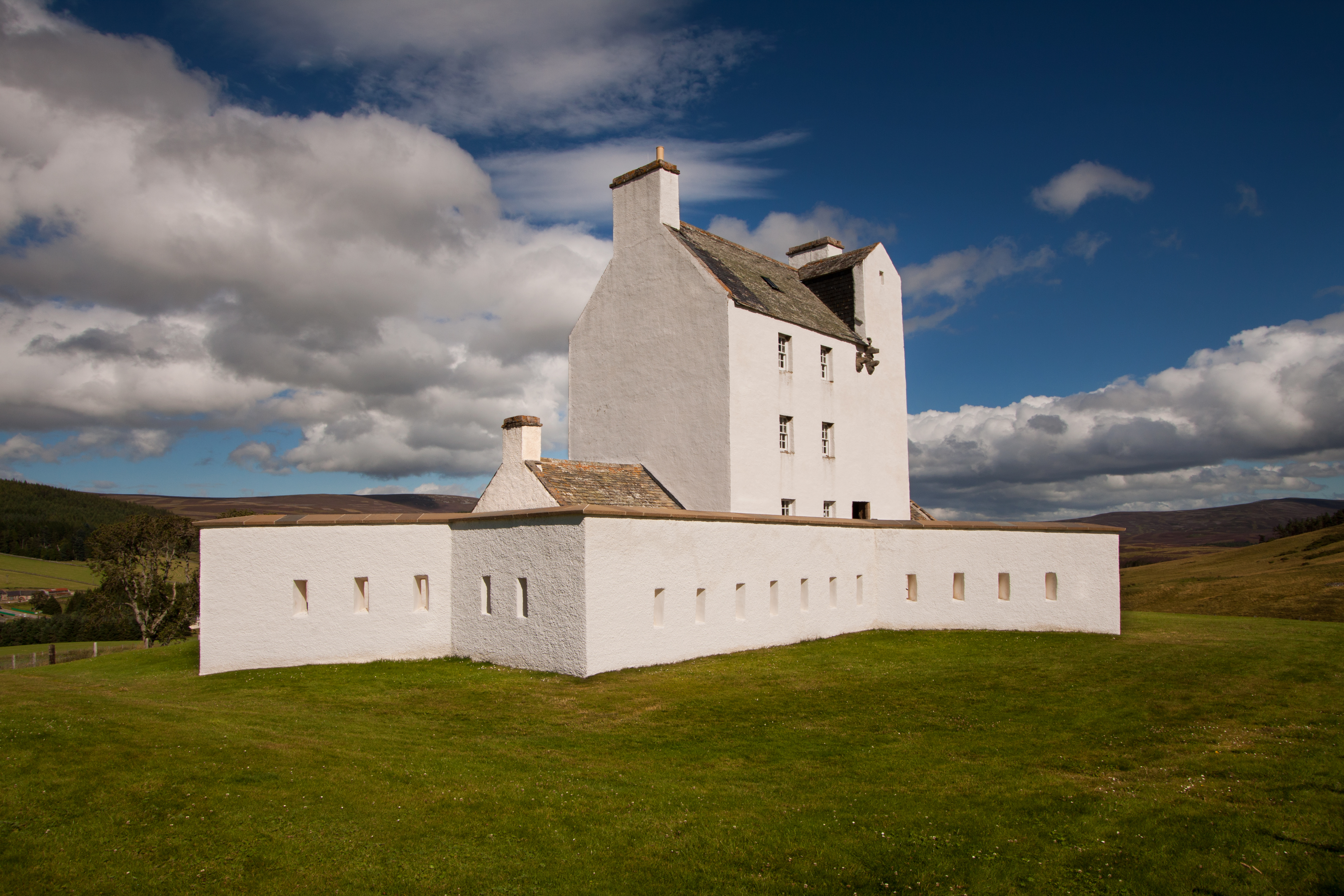 Corgarff Castle is tower house fortress with a unique star shaped defence wall built in 1550