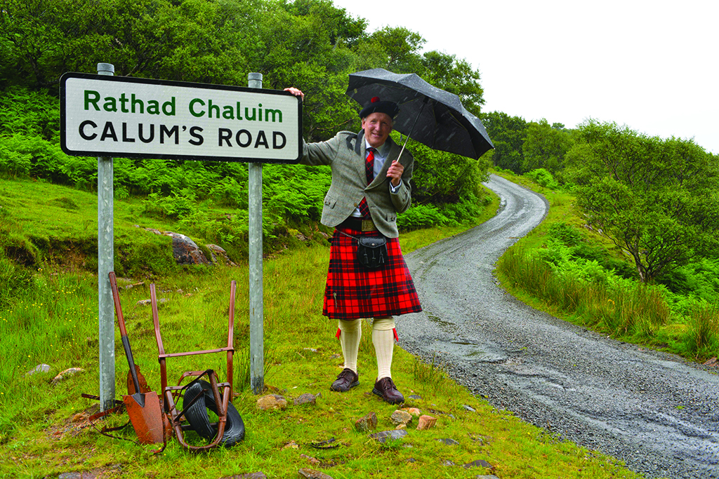 
After years of campaigning for the council to build a road to the north of the island, Calum MacLeod took it upon himself to do so armed with only a shovel, pick and wheelbarrow over a period of ten years (Photo: Angus Blackburn)