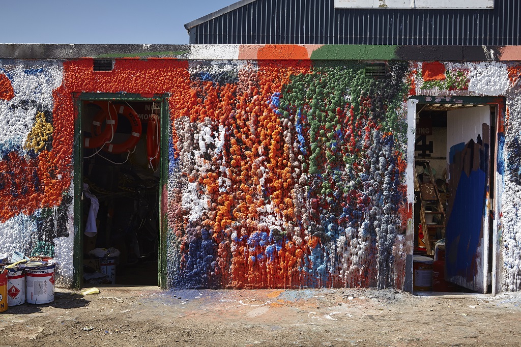 The wall at W Bruce Ship Painters, Fraserburgh  has become a tourist attraction  (Photo: Mark Chalmers)