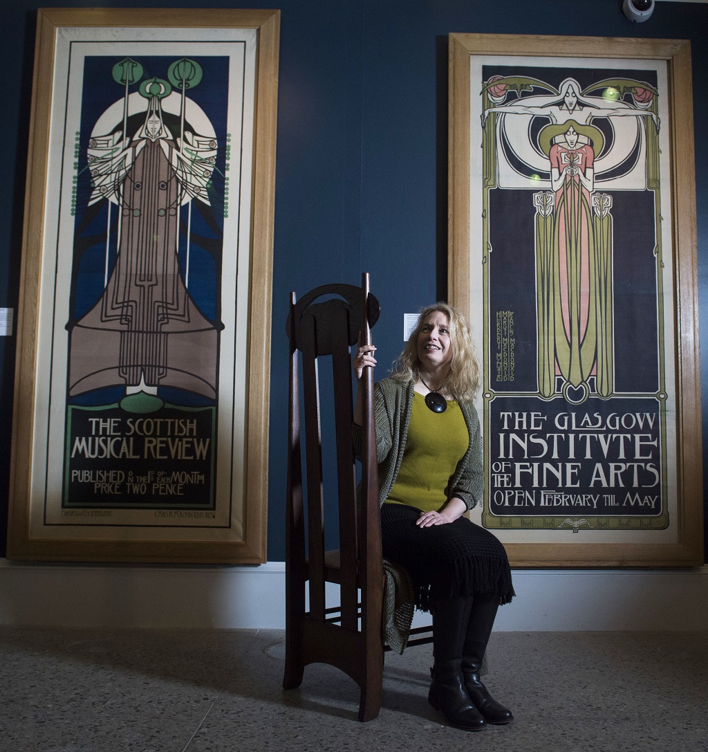 Curator Alison Brown  pictured at the launch of an exhibition celebrating the 150th birthday of Charles Rennie Mackintosh in Kelvingrove Museum